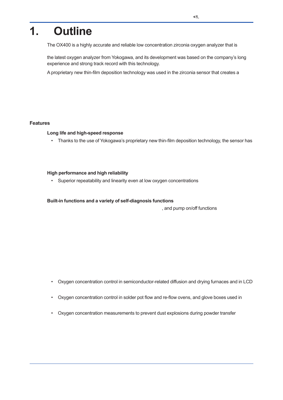 Outline, Outline -1 | Yokogawa Low Concentration (ppm) Zirconia Oxygen Analyzer OX400 User Manual | Page 10 / 67