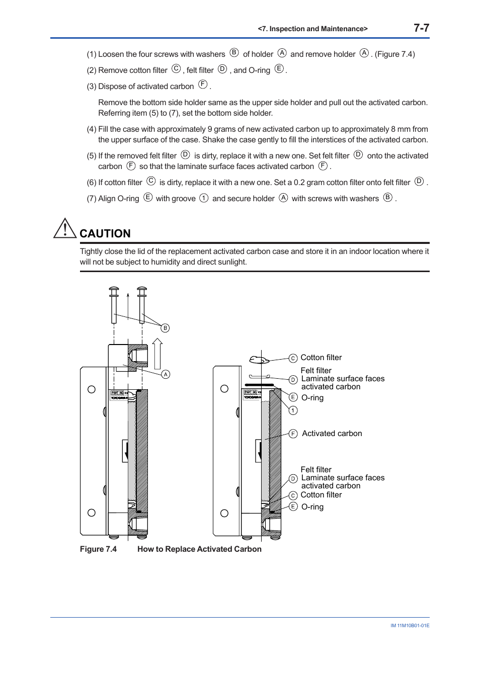 Caution | Yokogawa Low Concentration (ppm) Zirconia Oxygen Analyzer OX400 User Manual | Page 60 / 67