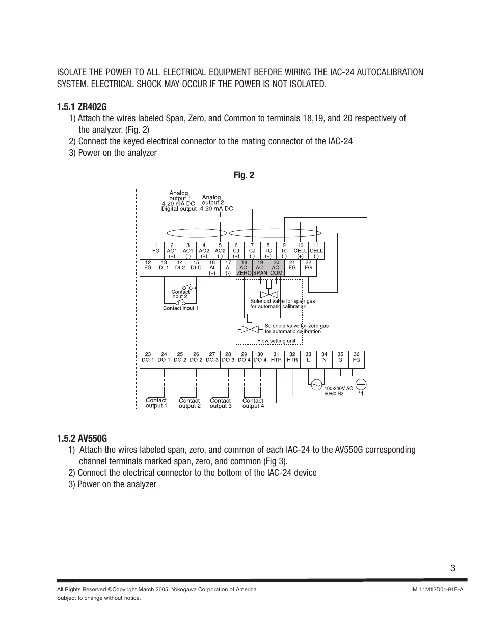 Yokogawa IAC-24 Integral Automatic Calibration Unit User Manual | Page 3 / 4