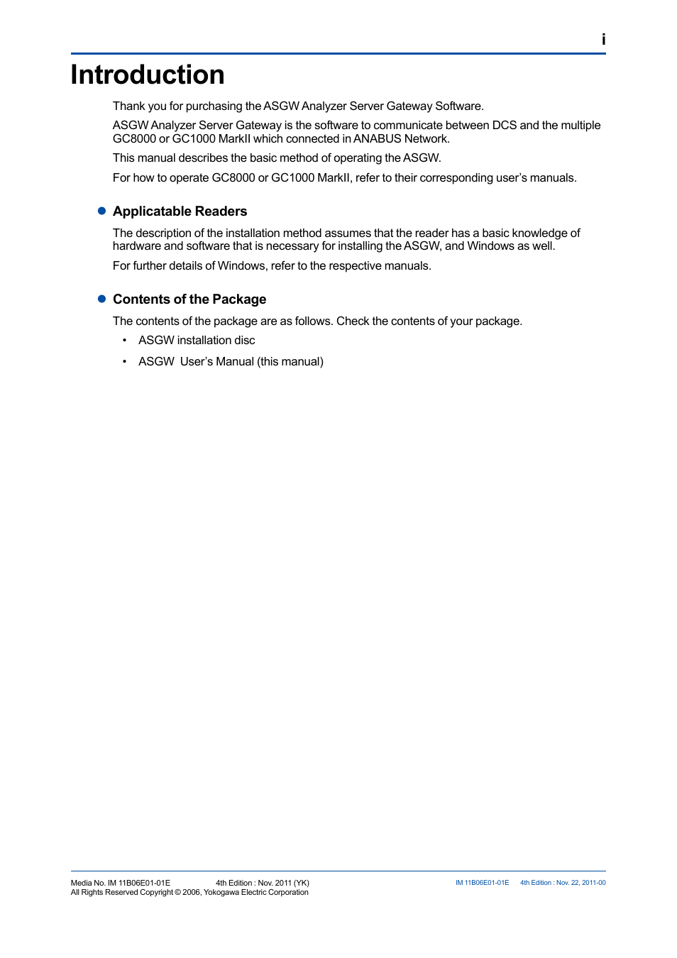 Introduction | Yokogawa GC1000 Mark II Process Gas Chromatograph User Manual | Page 2 / 41