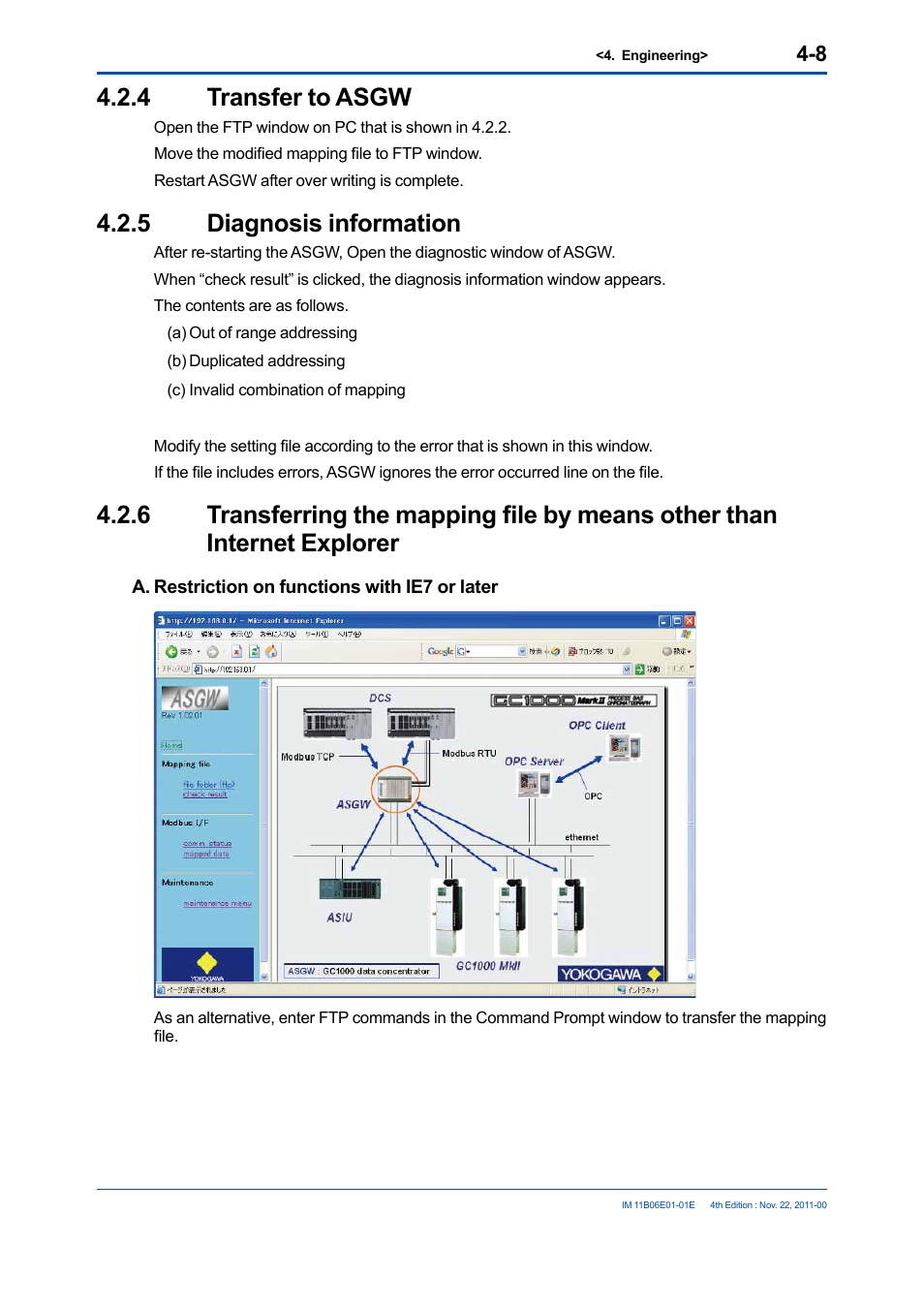 4 transfer to asgw, 5 diagnosis information, Transfer to asgw -8 | Diagnosis information -8 | Yokogawa GC1000 Mark II Process Gas Chromatograph User Manual | Page 21 / 41