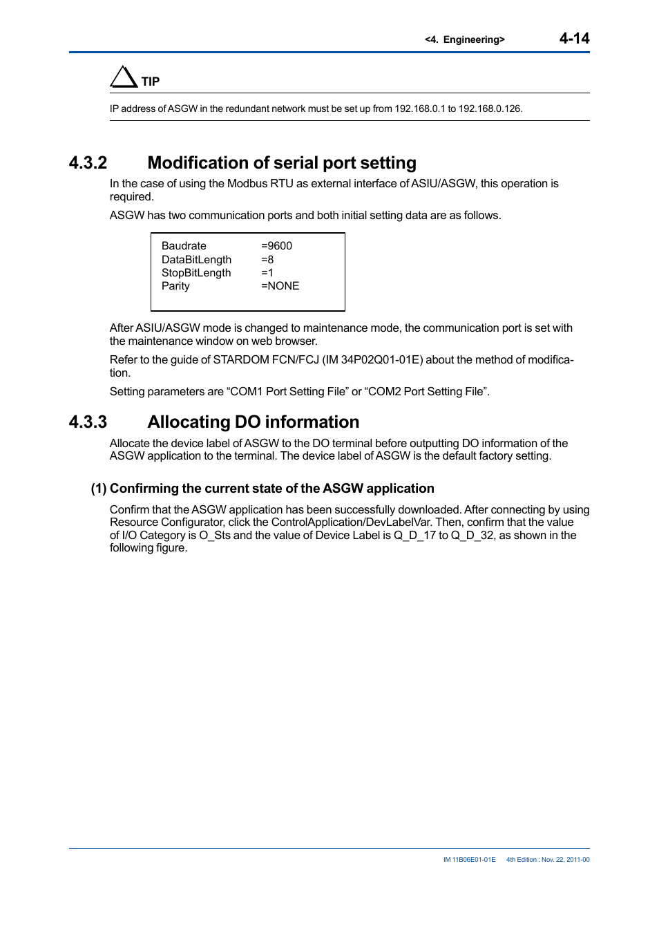 2 modification of serial port setting, 3 allocating do information, Modification of serial port setting -14 | Allocating do information -14 | Yokogawa GC1000 Mark II Process Gas Chromatograph User Manual | Page 27 / 41