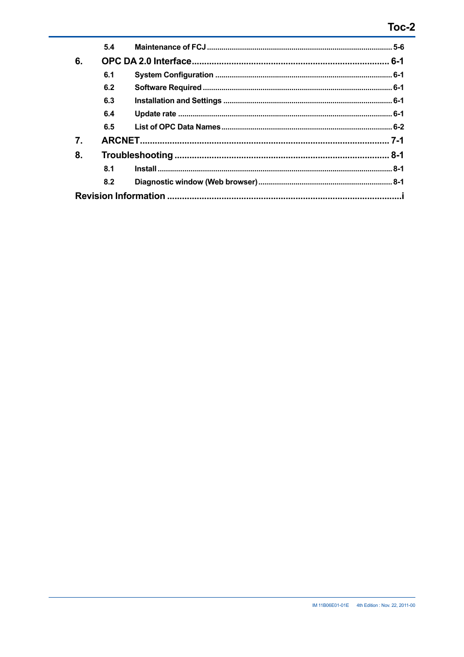 Toc-2 | Yokogawa GC1000 Mark II Process Gas Chromatograph User Manual | Page 7 / 41