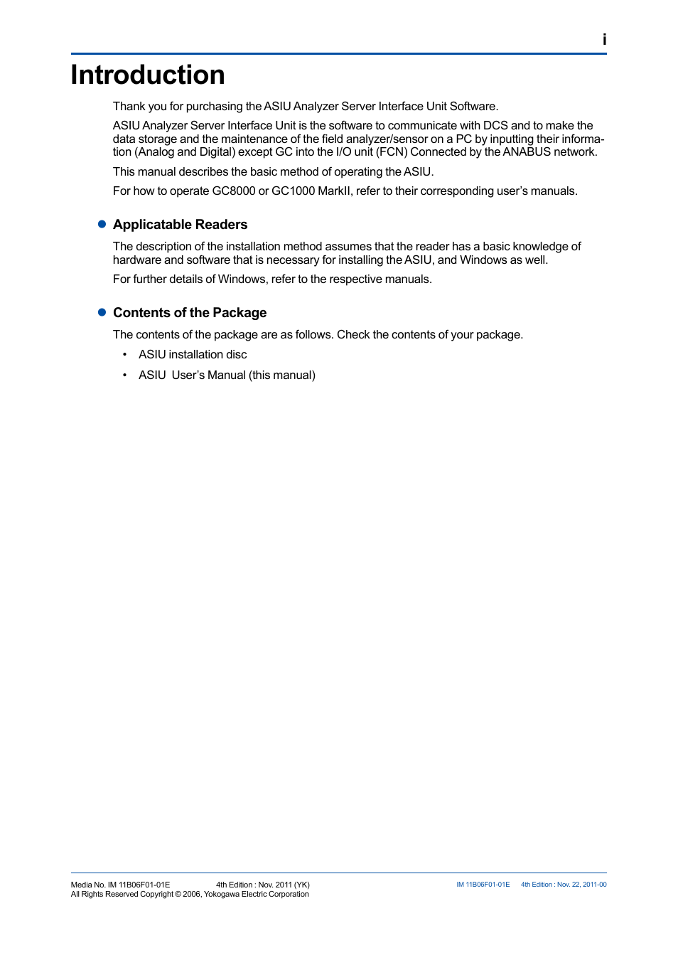 Introduction | Yokogawa GC1000 Mark II Process Gas Chromatograph User Manual | Page 2 / 24