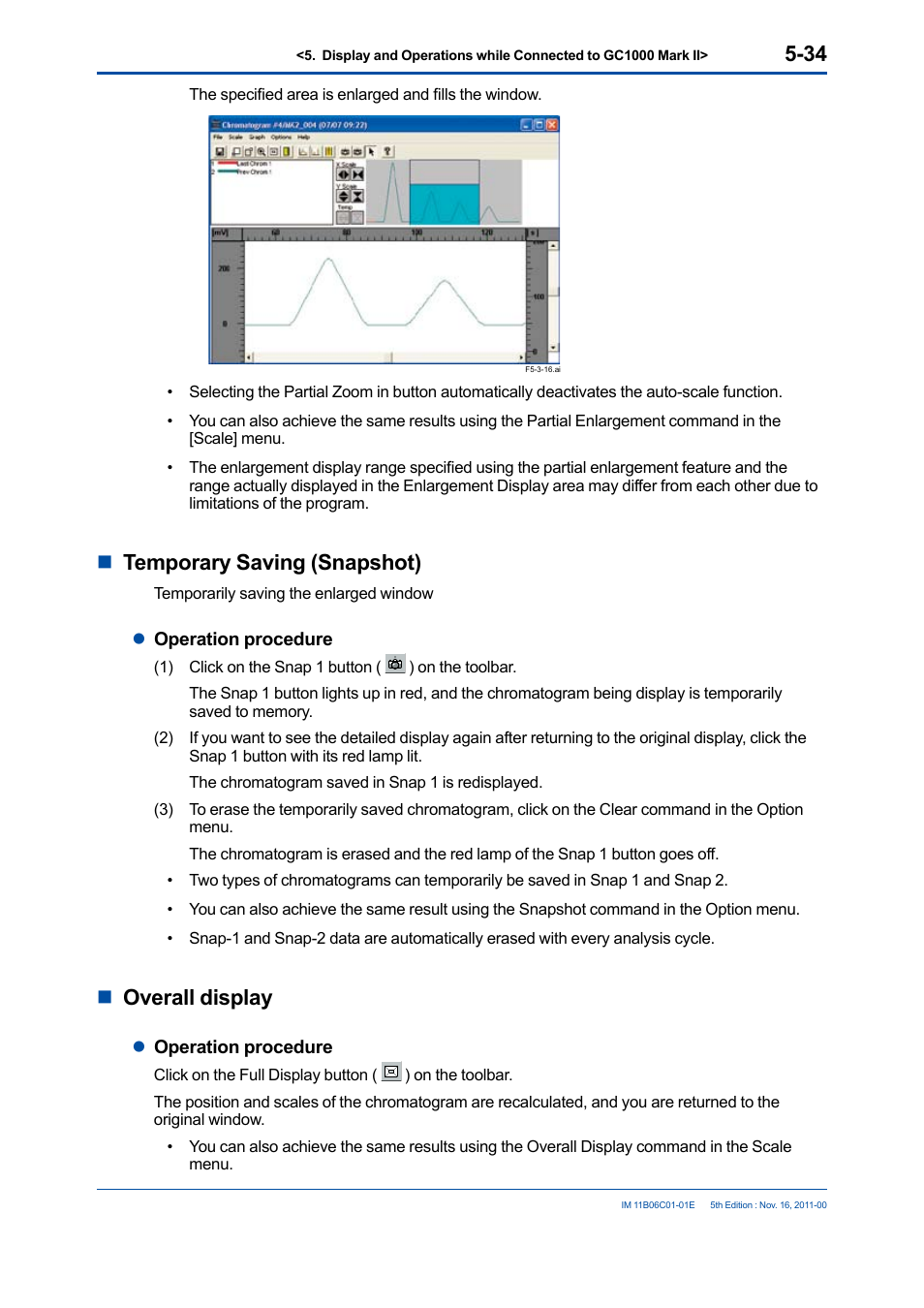 Ntemporary saving (snapshot), Noverall display | Yokogawa GC8000 Process Gas Chromatograph User Manual | Page 144 / 197