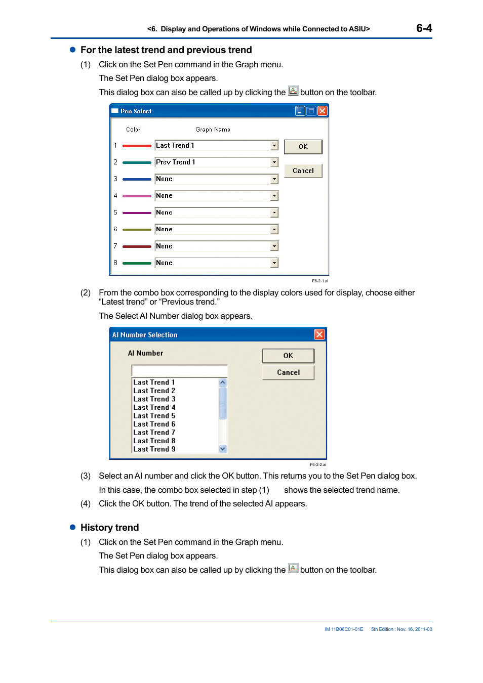 Lfor the latest trend and previous trend, Lhistory trend | Yokogawa GC8000 Process Gas Chromatograph User Manual | Page 167 / 197