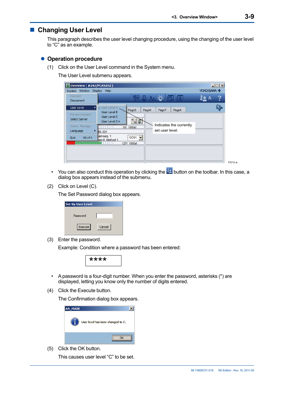 Nchanging user level | Yokogawa GC8000 Process Gas Chromatograph User Manual | Page 37 / 197