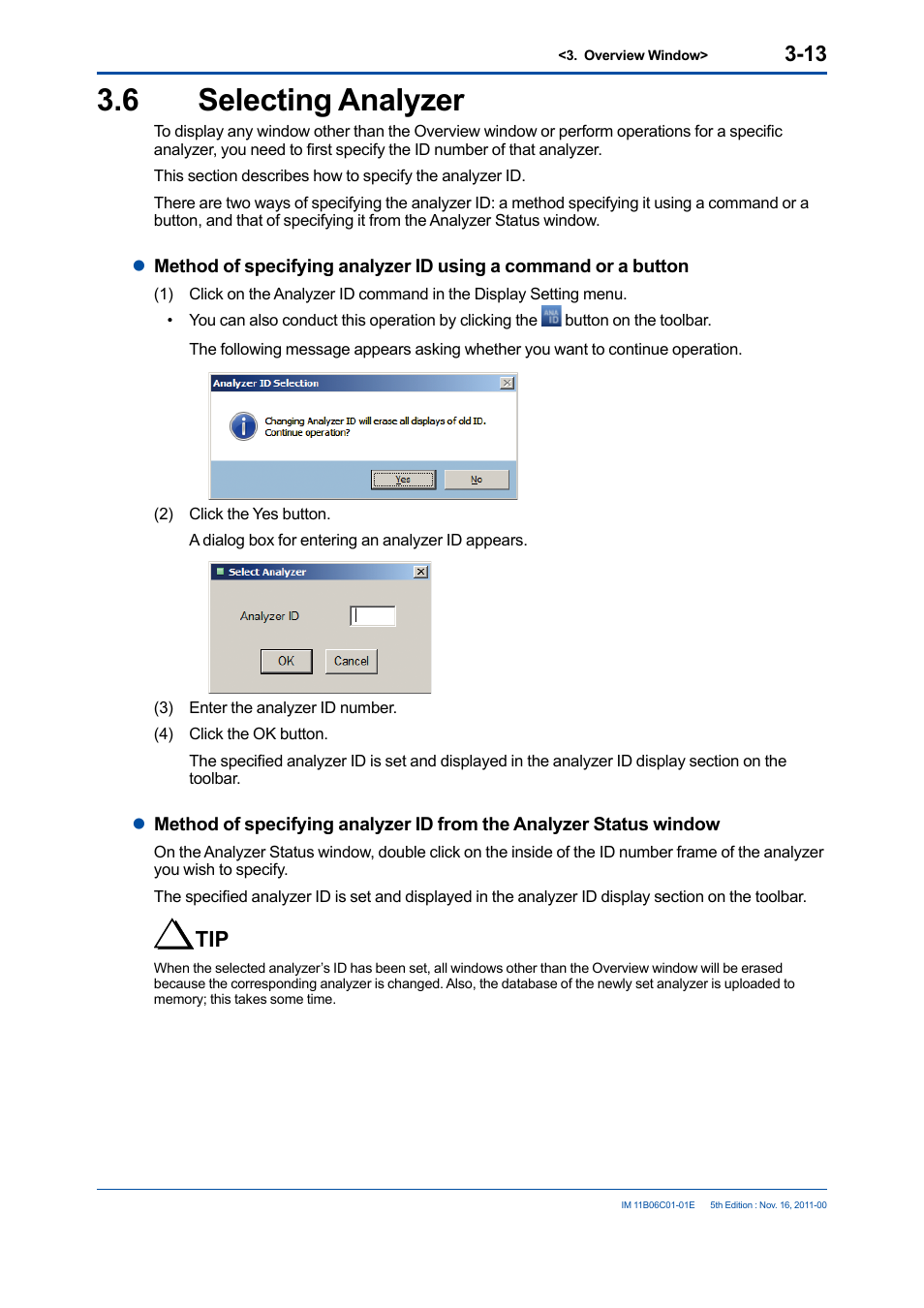 6 selecting analyzer, Selecting analyzer -13 | Yokogawa GC8000 Process Gas Chromatograph User Manual | Page 41 / 197