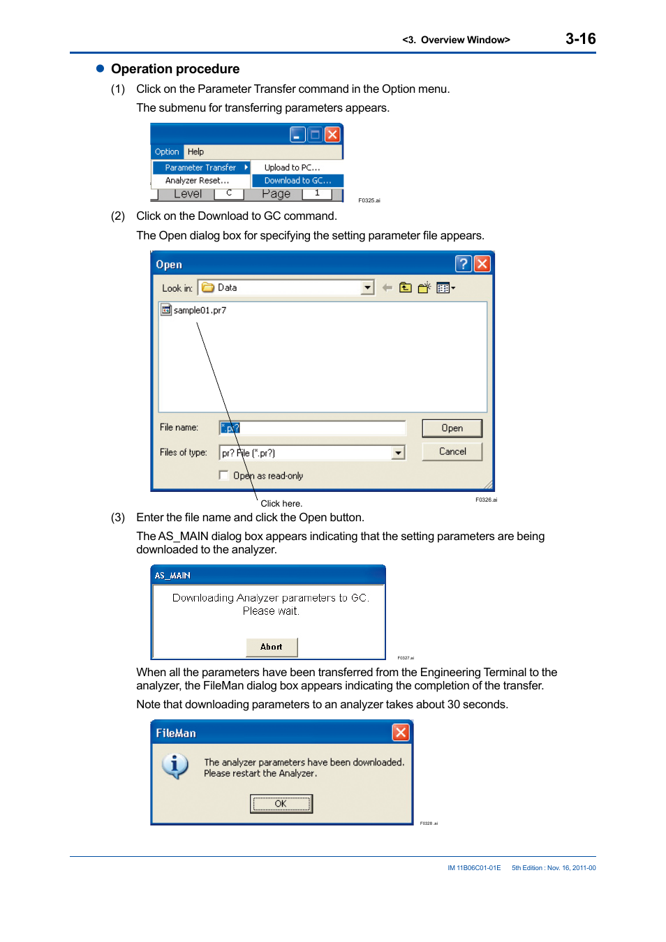 Loperation procedure | Yokogawa GC8000 Process Gas Chromatograph User Manual | Page 44 / 197