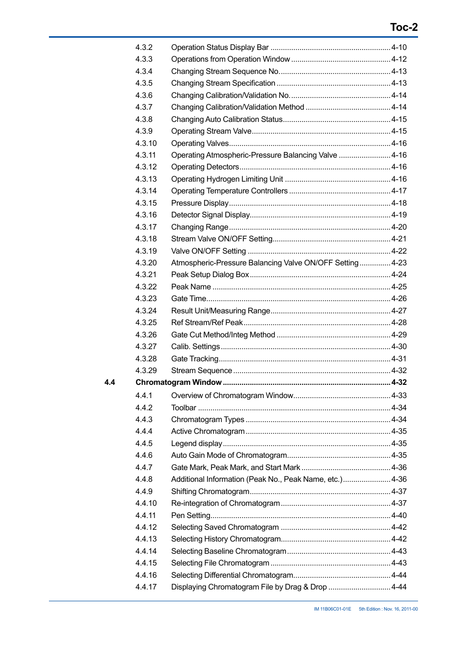 Toc-2 | Yokogawa GC8000 Process Gas Chromatograph User Manual | Page 7 / 197