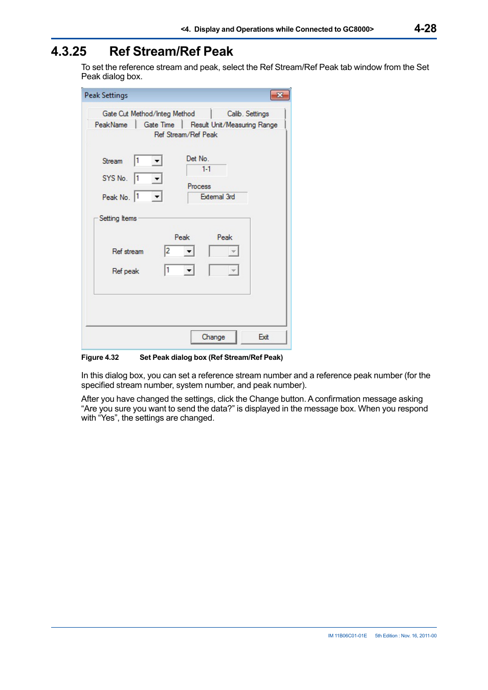 25 ref stream/ref peak, Ref stream/ref peak -28 | Yokogawa GC8000 Process Gas Chromatograph User Manual | Page 75 / 197
