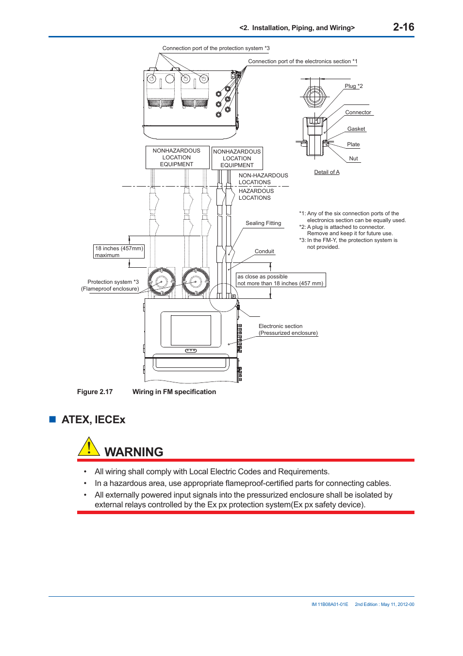 Warning, Atex, iecex | Yokogawa GC8000 Process Gas Chromatograph User Manual | Page 133 / 537
