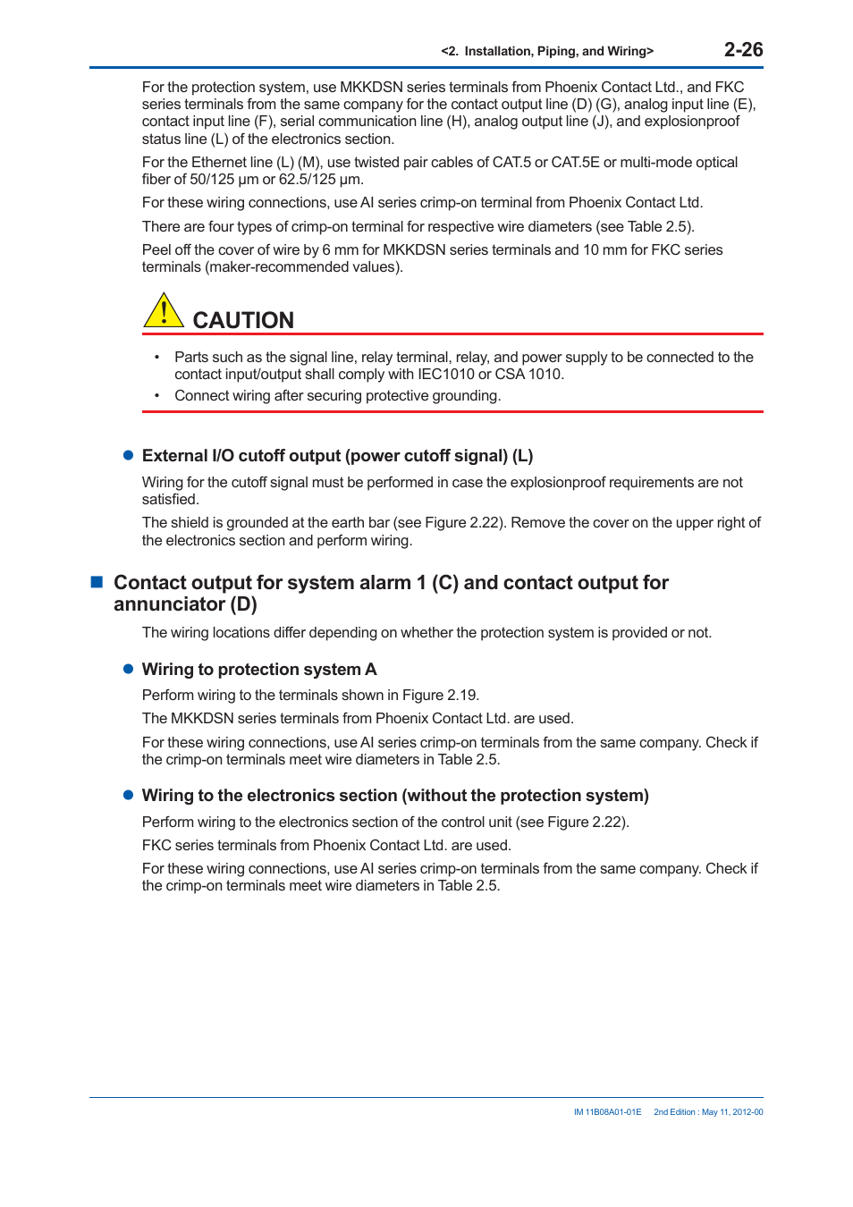 Caution | Yokogawa GC8000 Process Gas Chromatograph User Manual | Page 143 / 537