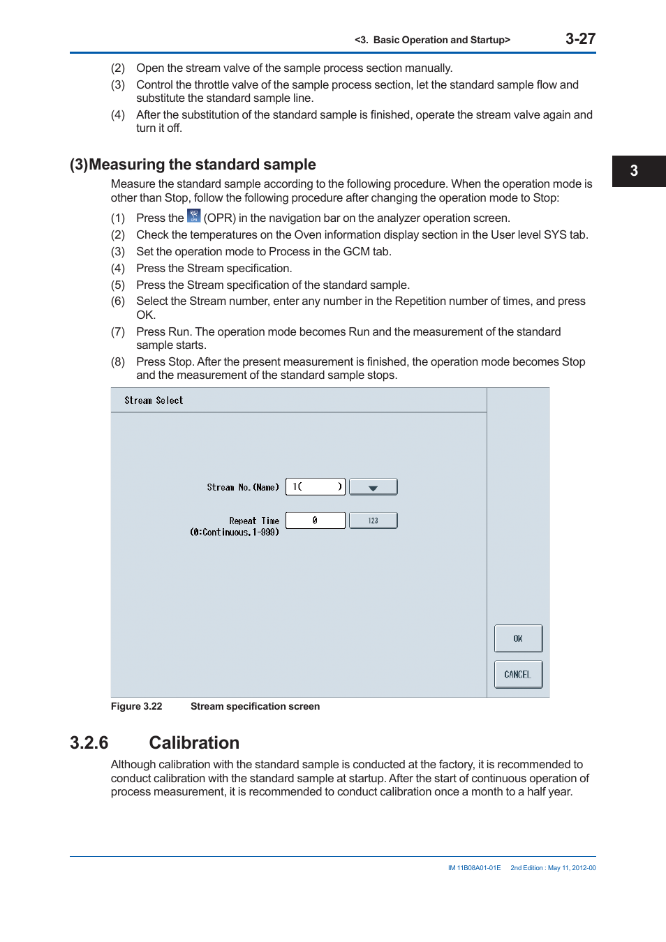 6 calibration, 3) measuring the standard sample | Yokogawa GC8000 Process Gas Chromatograph User Manual | Page 178 / 537
