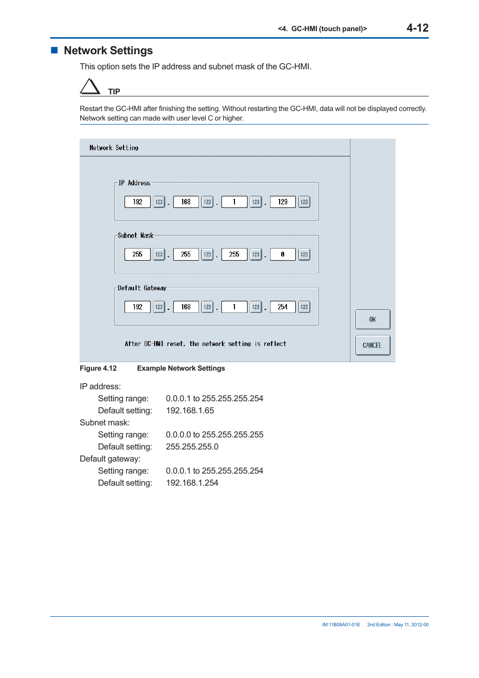 Network settings | Yokogawa GC8000 Process Gas Chromatograph User Manual | Page 199 / 537