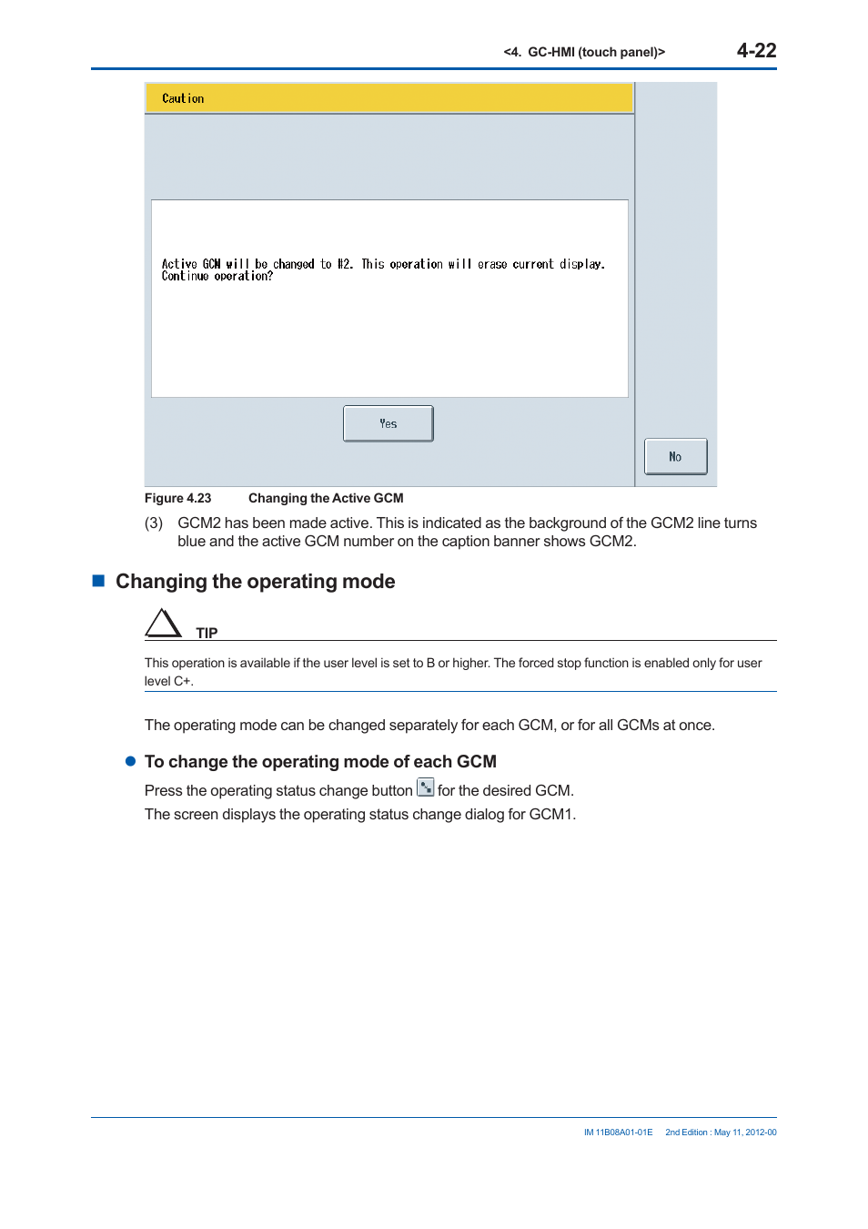 Changing the operating mode | Yokogawa GC8000 Process Gas Chromatograph User Manual | Page 209 / 537