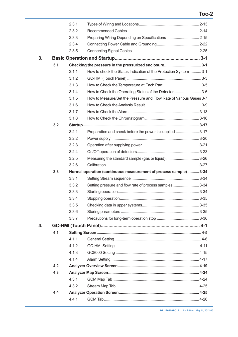 Toc-2 | Yokogawa GC8000 Process Gas Chromatograph User Manual | Page 23 / 537