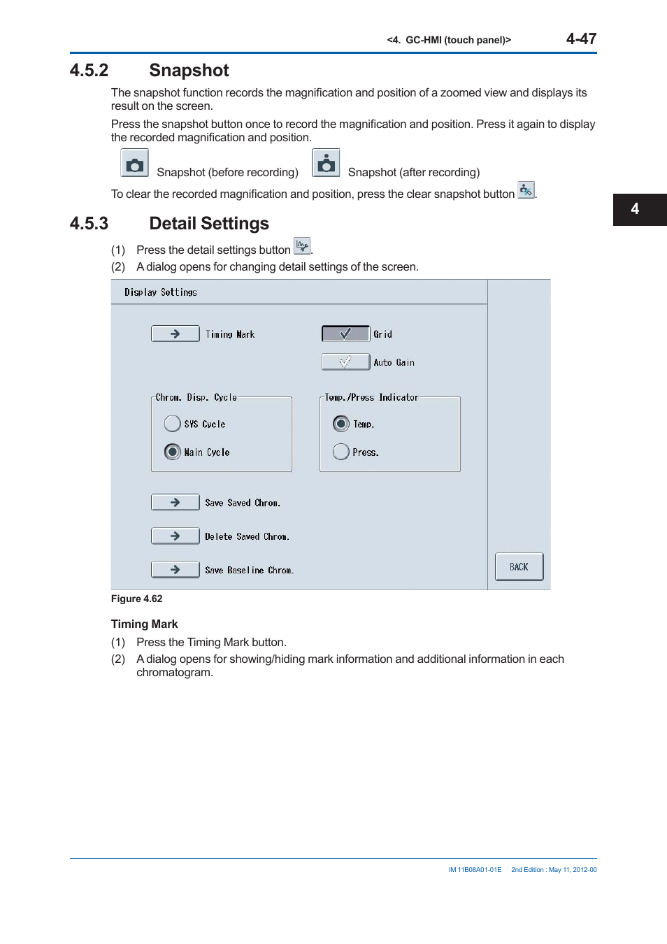 2 snapshot, 3 detail settings | Yokogawa GC8000 Process Gas Chromatograph User Manual | Page 234 / 537