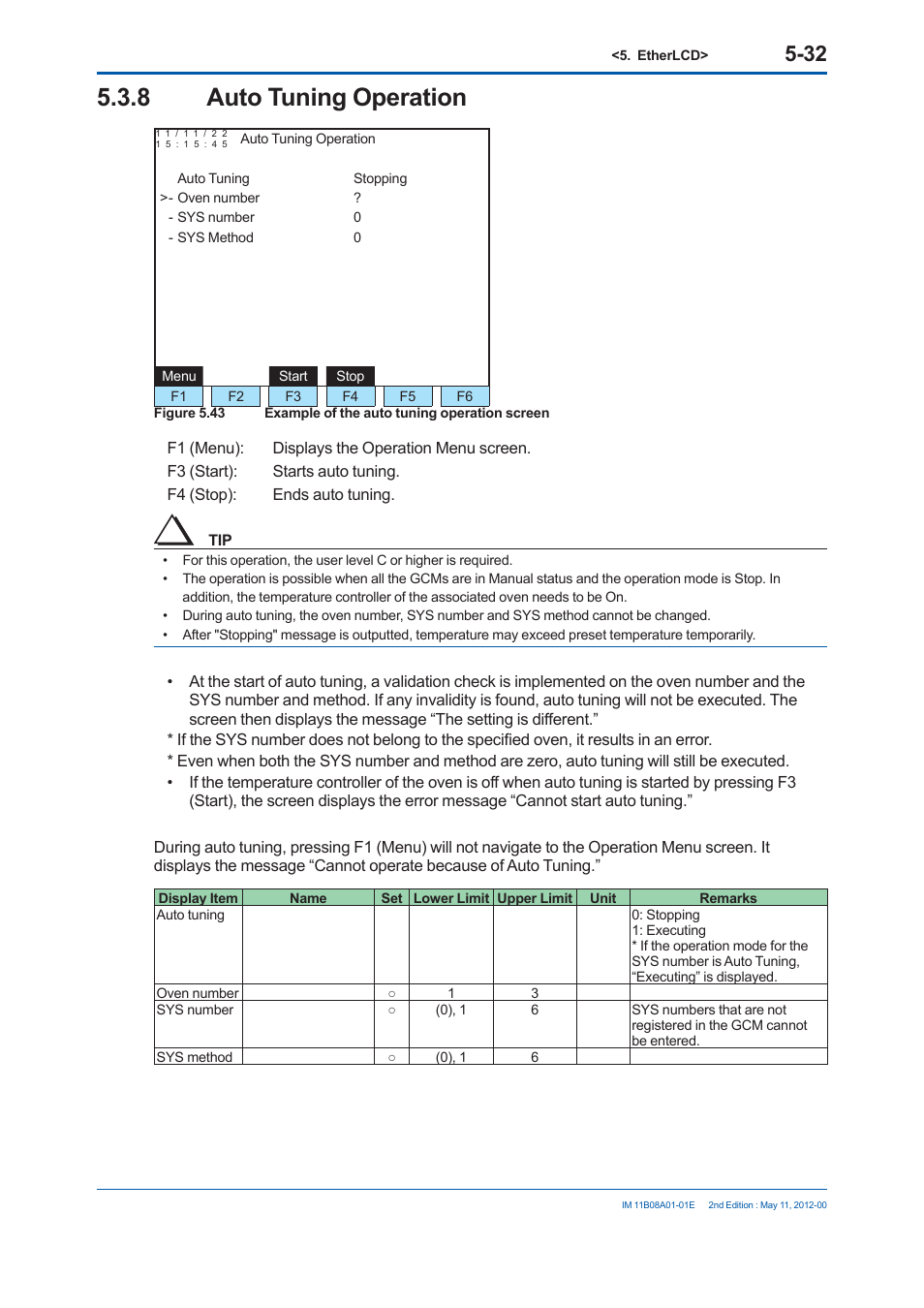 8 auto tuning operation | Yokogawa GC8000 Process Gas Chromatograph User Manual | Page 283 / 537