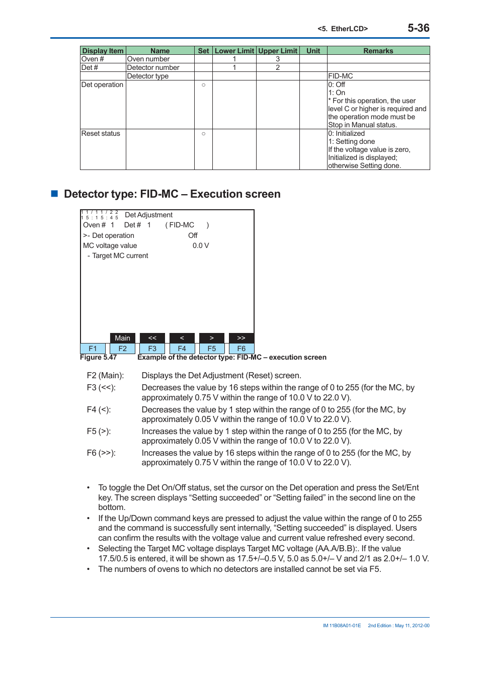 Detector type: fid-mc – execution screen | Yokogawa GC8000 Process Gas Chromatograph User Manual | Page 287 / 537