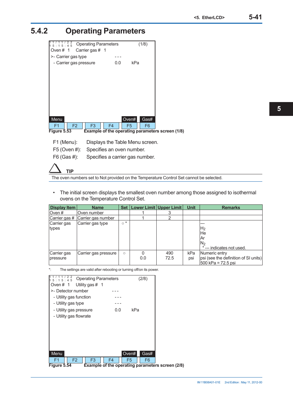 2 operating parameters | Yokogawa GC8000 Process Gas Chromatograph User Manual | Page 292 / 537