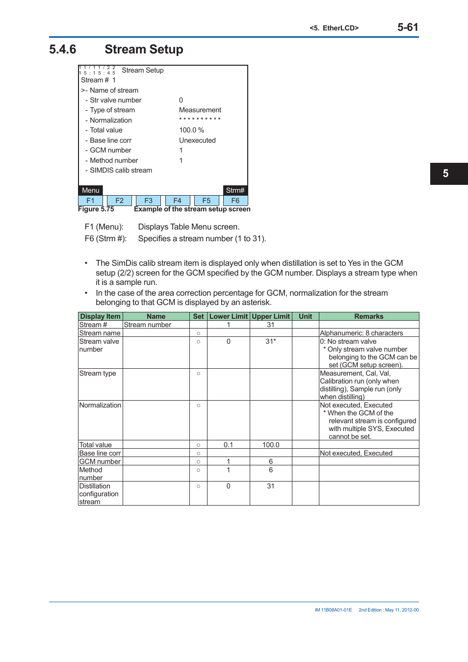 6 stream setup | Yokogawa GC8000 Process Gas Chromatograph User Manual | Page 312 / 537
