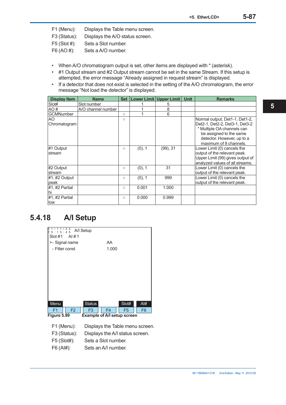 18 a/i setup | Yokogawa GC8000 Process Gas Chromatograph User Manual | Page 338 / 537