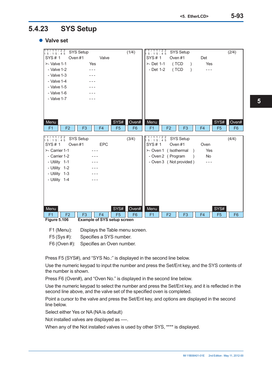 23 sys setup, Valve set | Yokogawa GC8000 Process Gas Chromatograph User Manual | Page 344 / 537