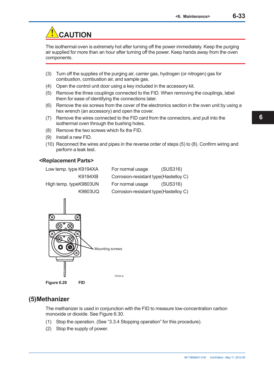Caution, 5) methanizer | Yokogawa GC8000 Process Gas Chromatograph User Manual | Page 386 / 537