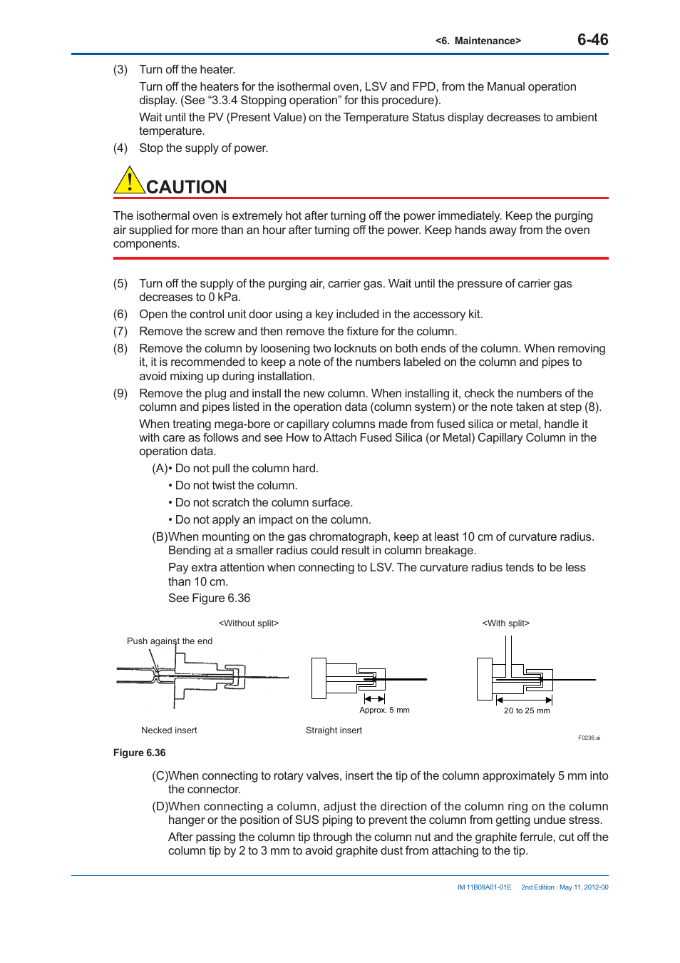 Caution | Yokogawa GC8000 Process Gas Chromatograph User Manual | Page 399 / 537