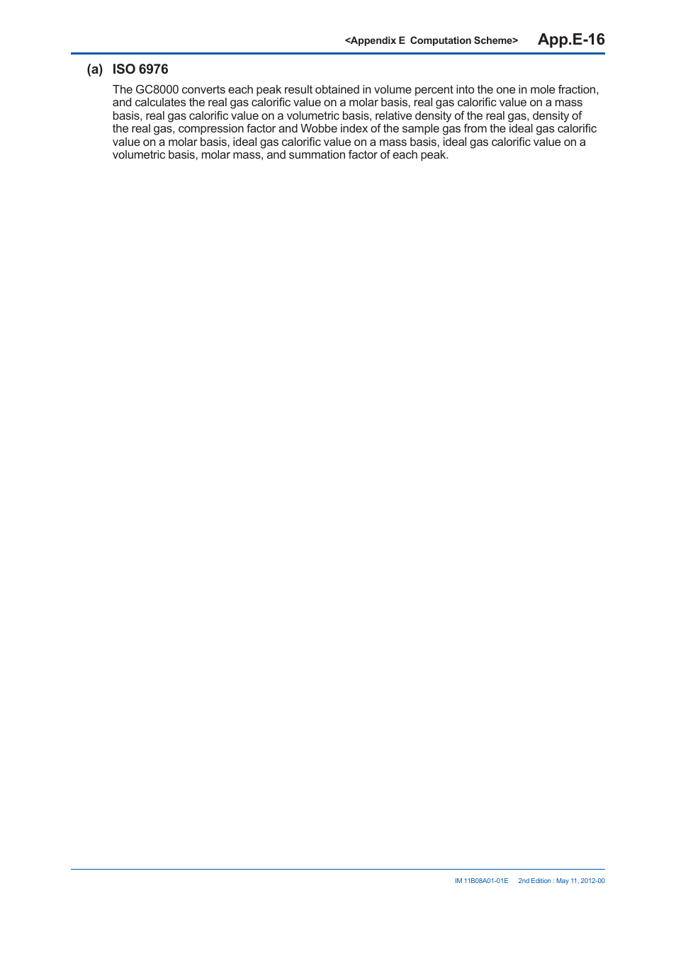 App.e-16, A) iso 6976 | Yokogawa GC8000 Process Gas Chromatograph User Manual | Page 489 / 537