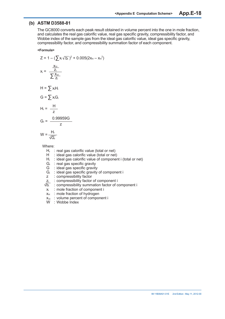 App.e-18 | Yokogawa GC8000 Process Gas Chromatograph User Manual | Page 491 / 537
