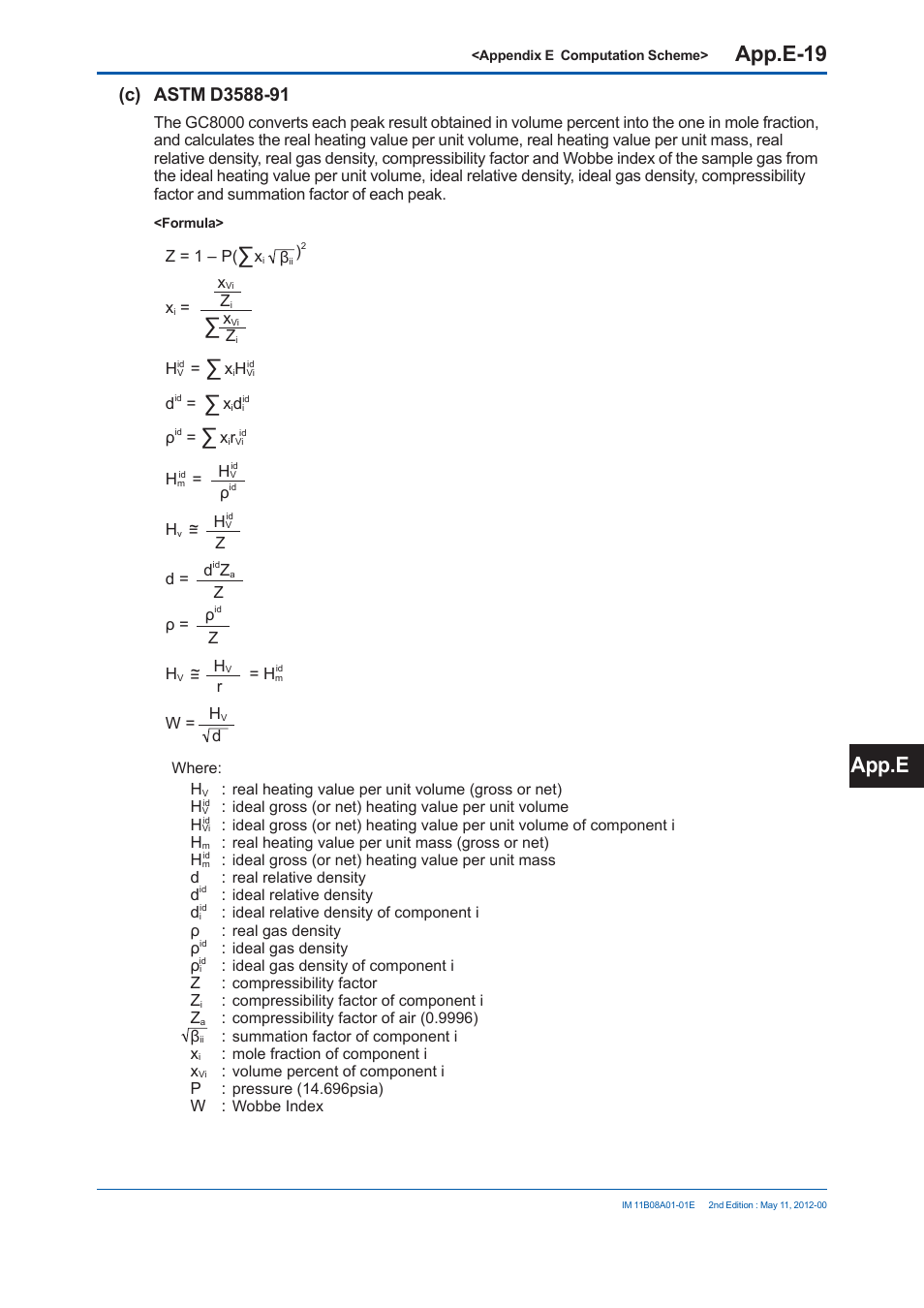 App.e-19, App.e | Yokogawa GC8000 Process Gas Chromatograph User Manual | Page 492 / 537