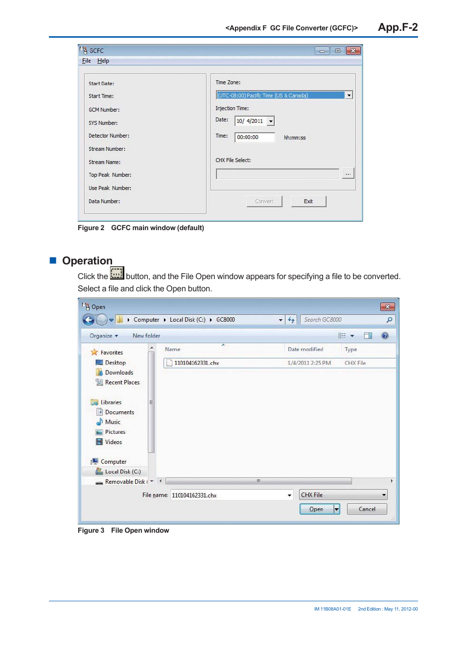 App.f-2, Operation | Yokogawa GC8000 Process Gas Chromatograph User Manual | Page 497 / 537