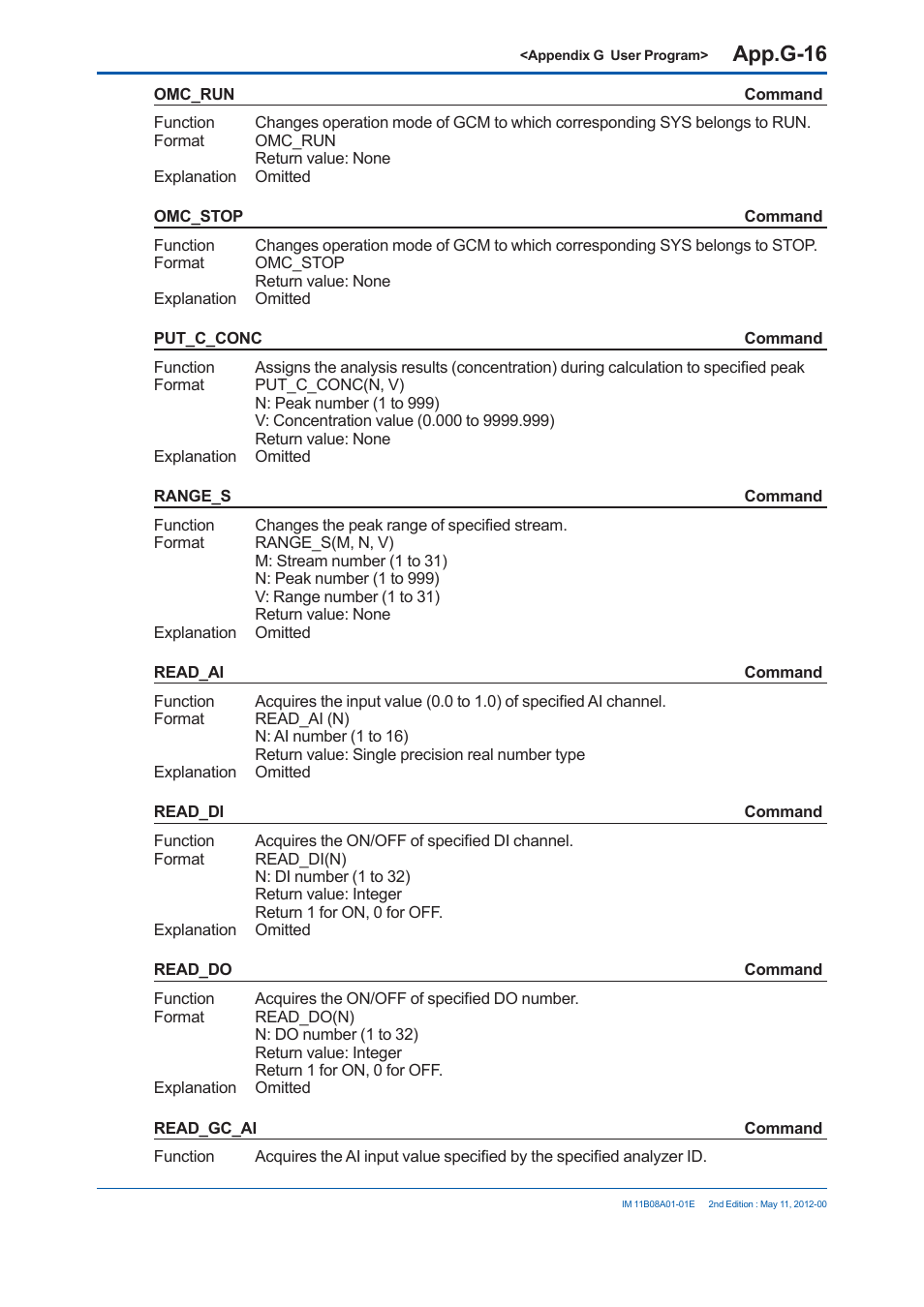 App.g-16 | Yokogawa GC8000 Process Gas Chromatograph User Manual | Page 515 / 537