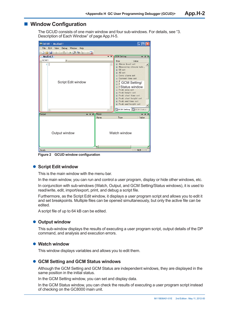 App.h-2, Window confi guration | Yokogawa GC8000 Process Gas Chromatograph User Manual | Page 519 / 537
