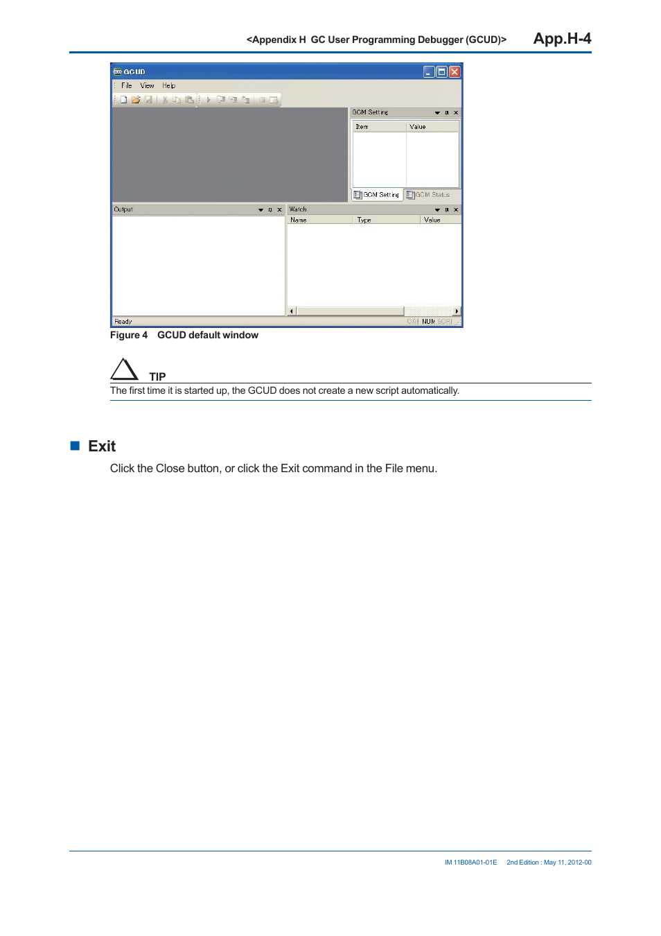 App.h-4, Exit | Yokogawa GC8000 Process Gas Chromatograph User Manual | Page 521 / 537