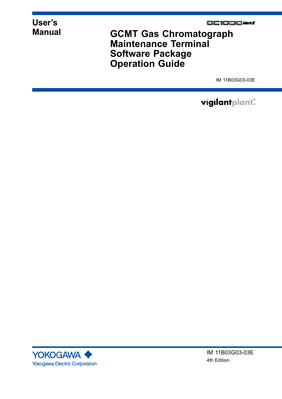 Yokogawa GC1000 Mark II Process Gas Chromatograph User Manual | 105 pages