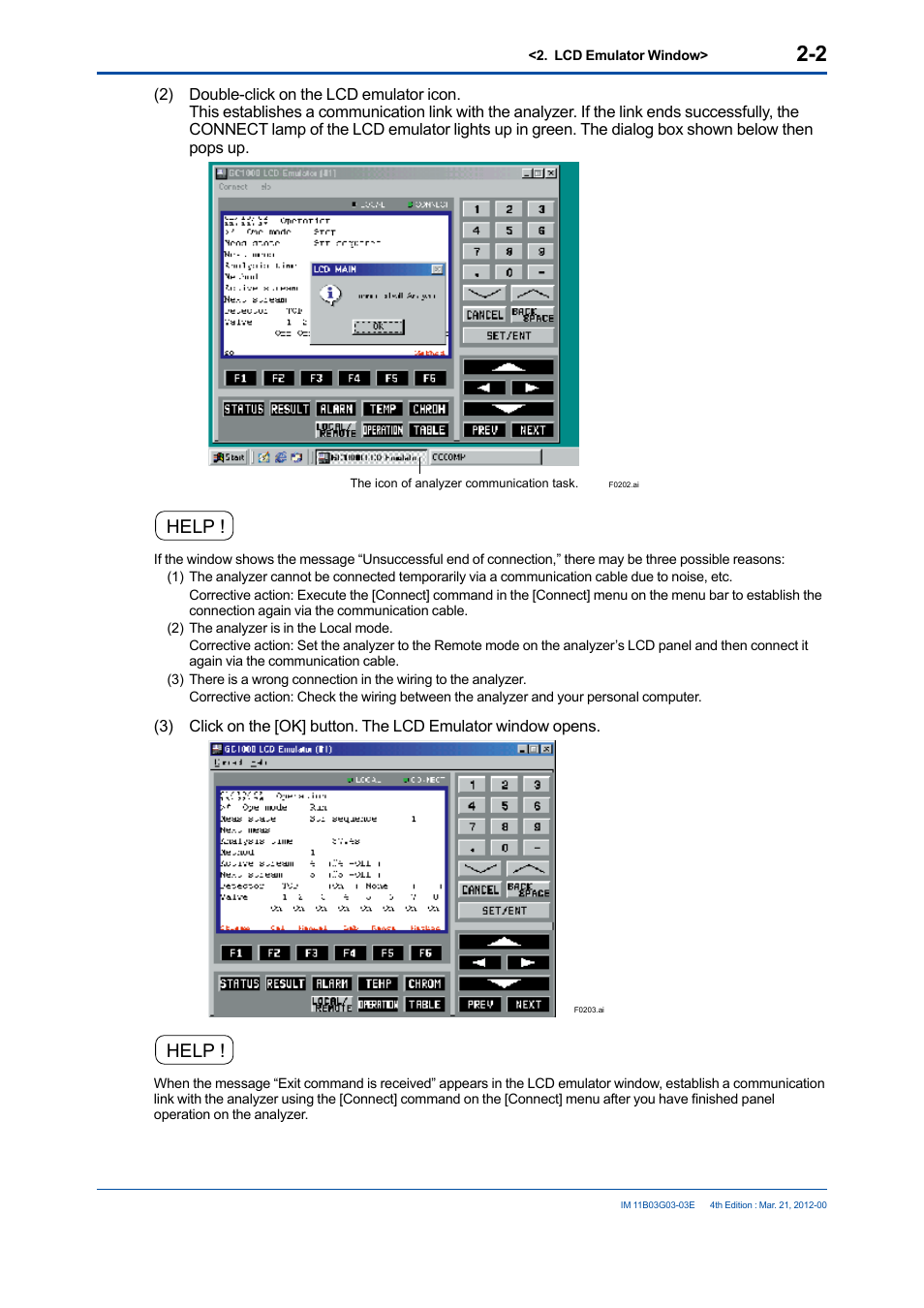 Help | Yokogawa GC1000 Mark II Process Gas Chromatograph User Manual | Page 27 / 105