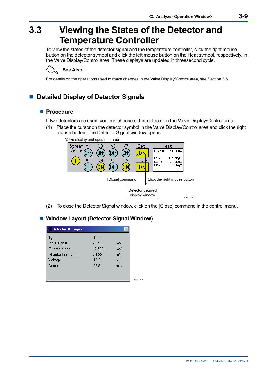 Ndetailed display of detector signals | Yokogawa GC1000 Mark II Process Gas Chromatograph User Manual | Page 38 / 105