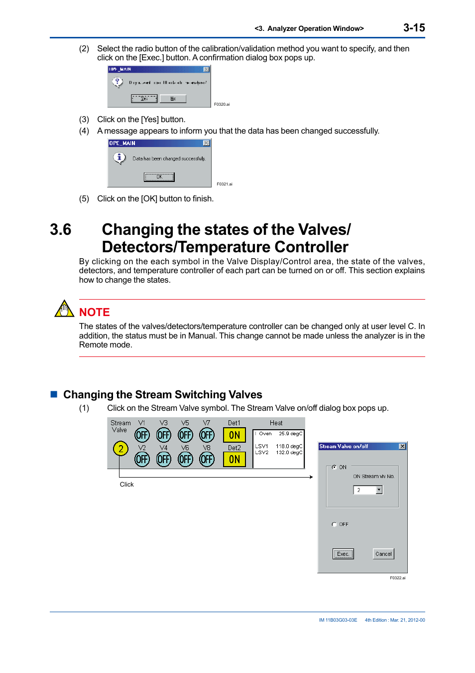 Nchanging the stream switching valves | Yokogawa GC1000 Mark II Process Gas Chromatograph User Manual | Page 44 / 105