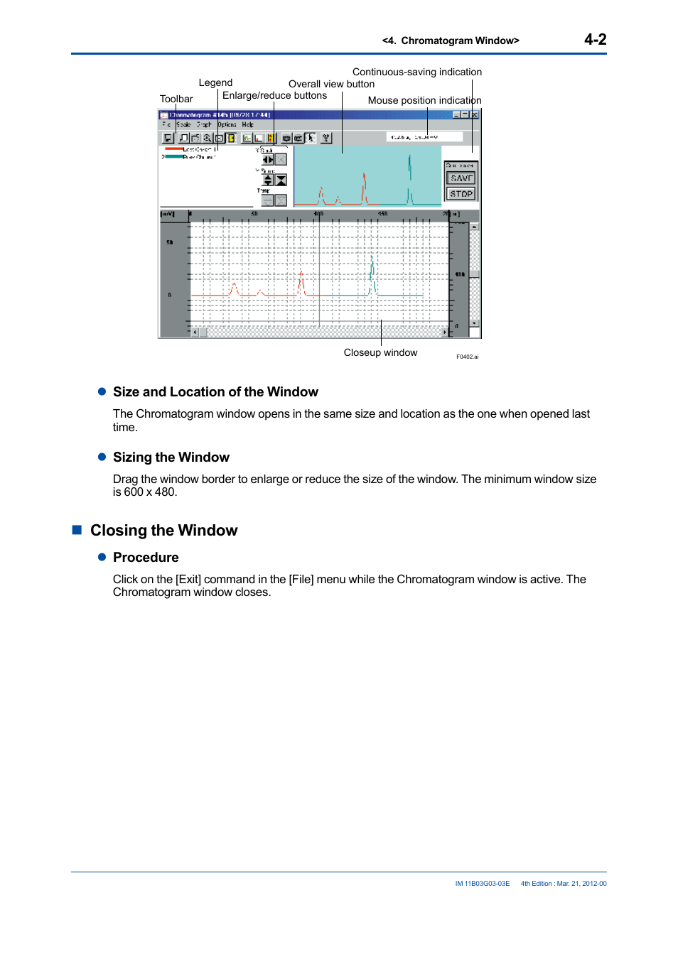 Nclosing the window | Yokogawa GC1000 Mark II Process Gas Chromatograph User Manual | Page 55 / 105