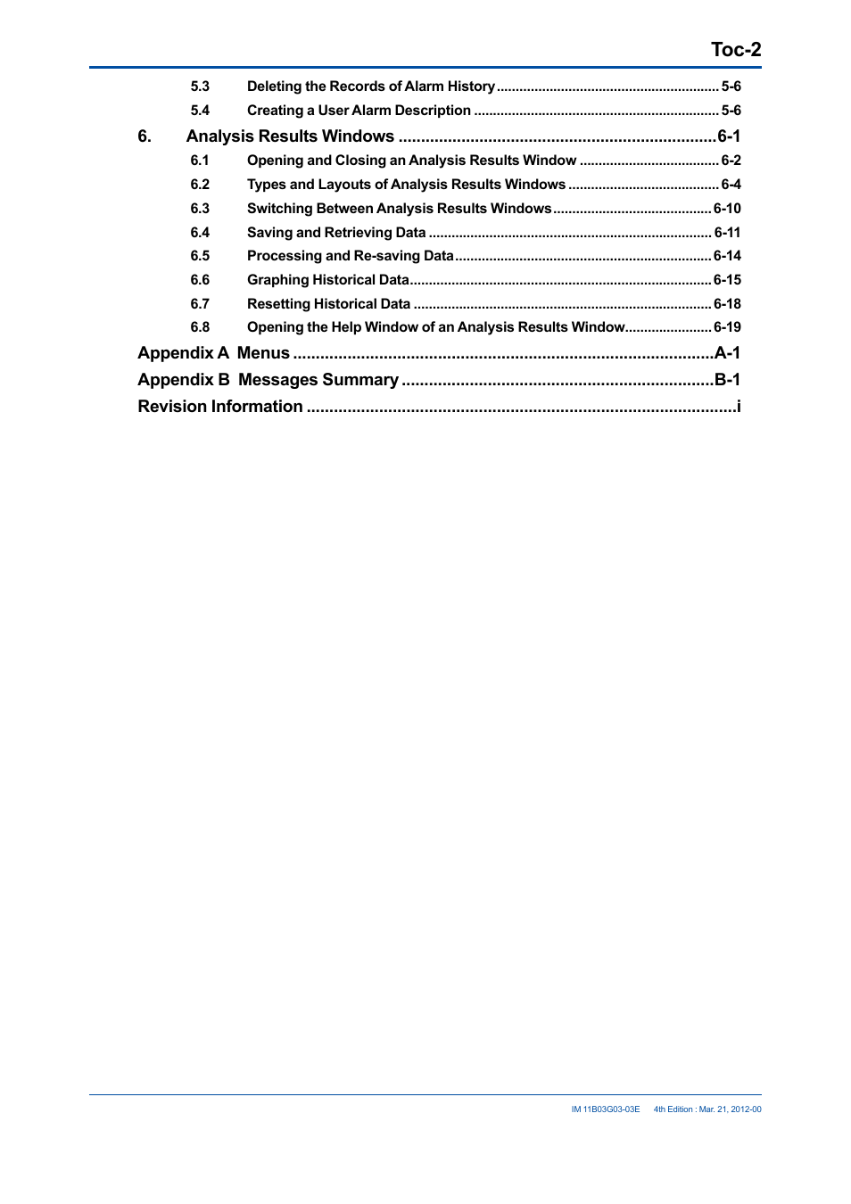 Toc-2 | Yokogawa GC1000 Mark II Process Gas Chromatograph User Manual | Page 7 / 105