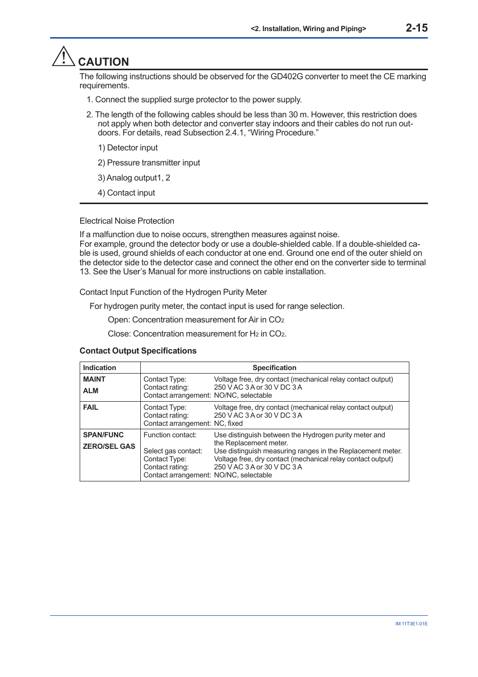 Caution | Yokogawa GD40 Gas Density Detector User Manual | Page 38 / 178