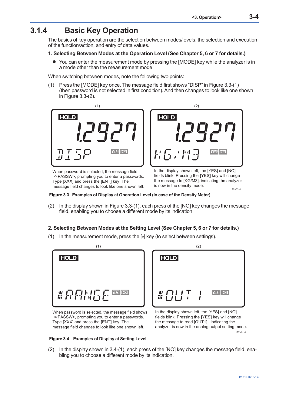 4 basic key operation, Basic key operation -4 | Yokogawa GD40 Gas Density Detector User Manual | Page 47 / 178
