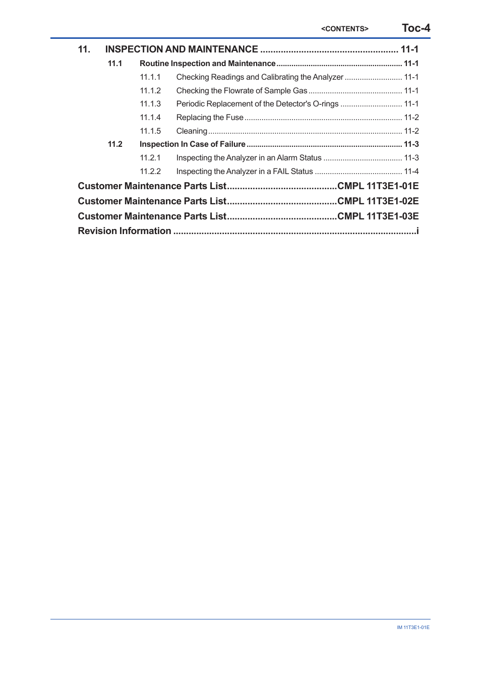 Toc-4 | Yokogawa GD40 Gas Density Detector User Manual | Page 9 / 178