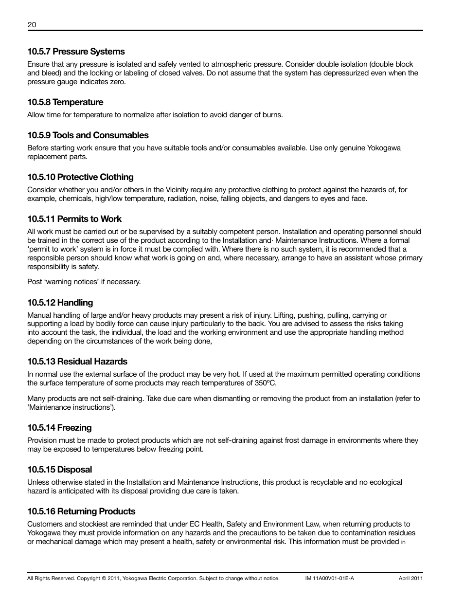 Yokogawa Advanced Reflux Sampler User Manual | Page 20 / 28