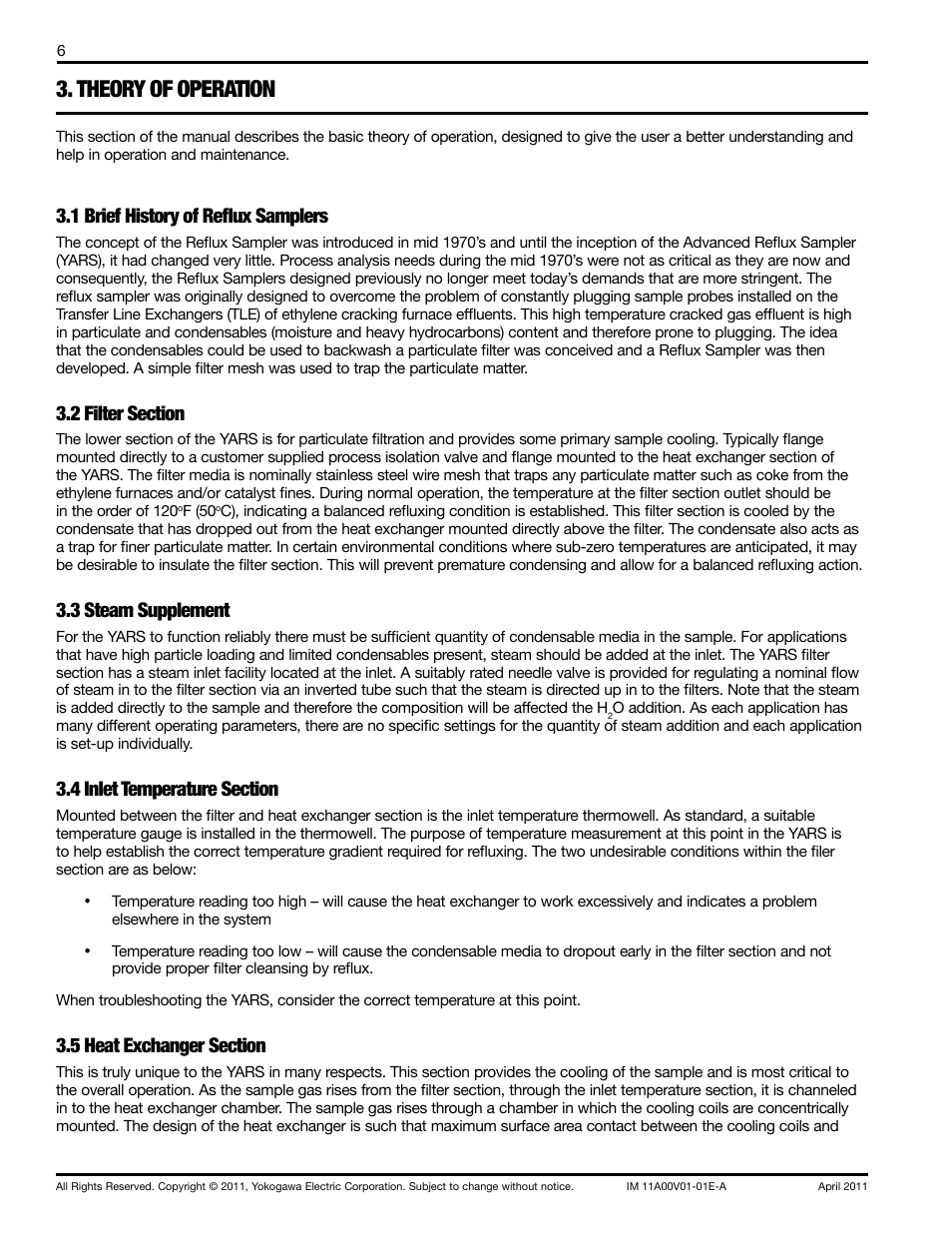 Theory of operation, 1 brief history of reflux samplers, 3 steam supplement | Yokogawa Advanced Reflux Sampler User Manual | Page 6 / 28