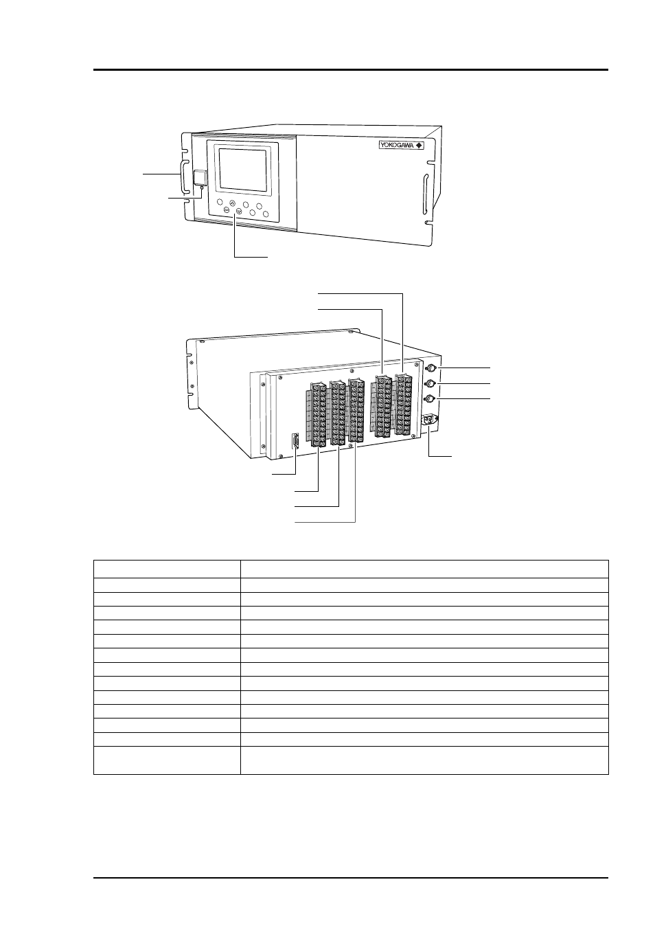 Name and description of each part, 1 description of each unit | Yokogawa IR200 User Manual | Page 12 / 101