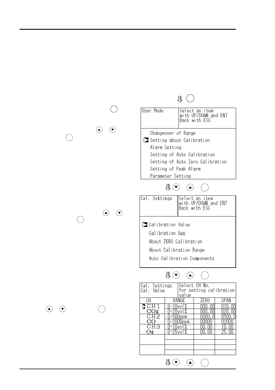 2 calibration setting, 1 setting of calibration concentration | Yokogawa IR200 User Manual | Page 37 / 101
